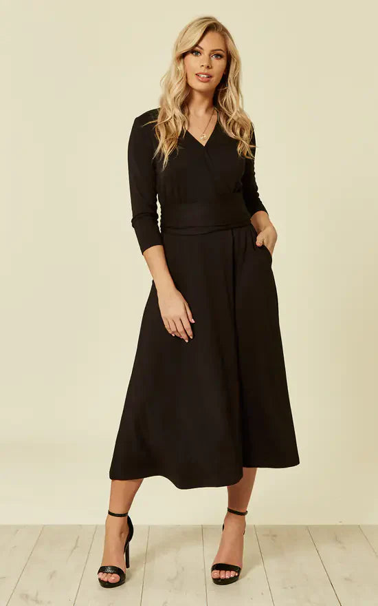 Rosalie Wrap Dress Black