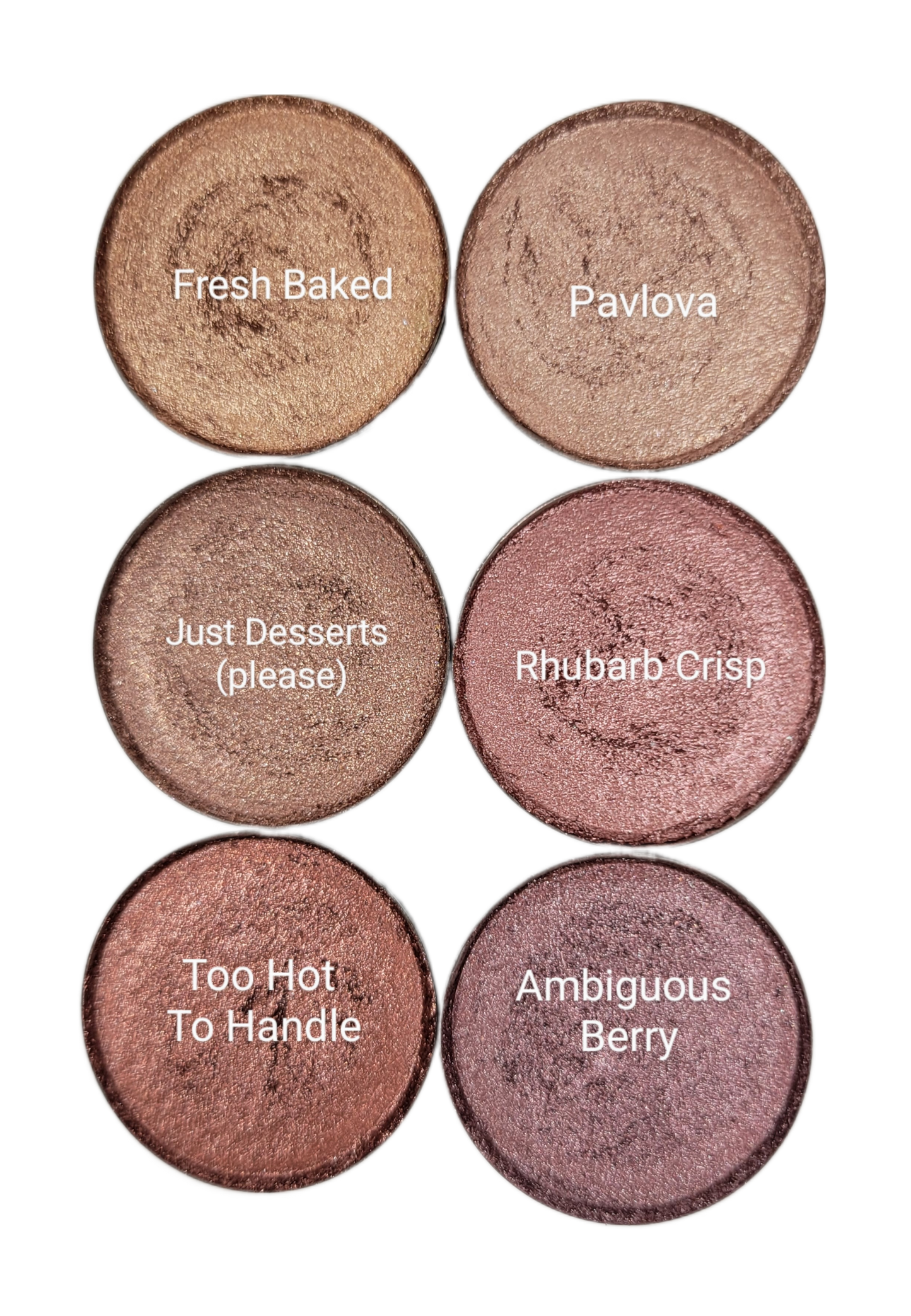 6 Shimmer Eyeshadow Bundle - Pinks/Browns/Reds